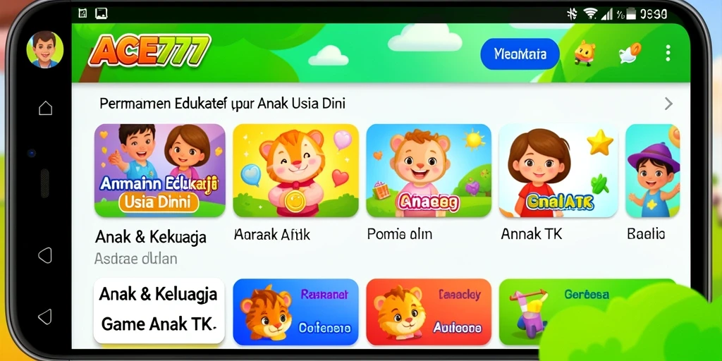 Antarmuka ACE777 yang menarik dan interaktif untuk anak-anak.