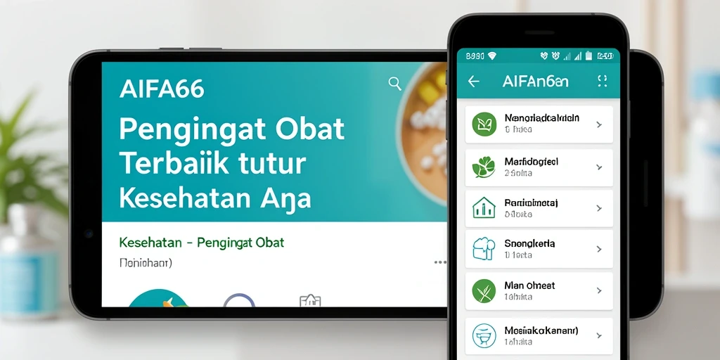 Antarmuka aplikasi AIFA66 yang menampilkan pengingat obat.