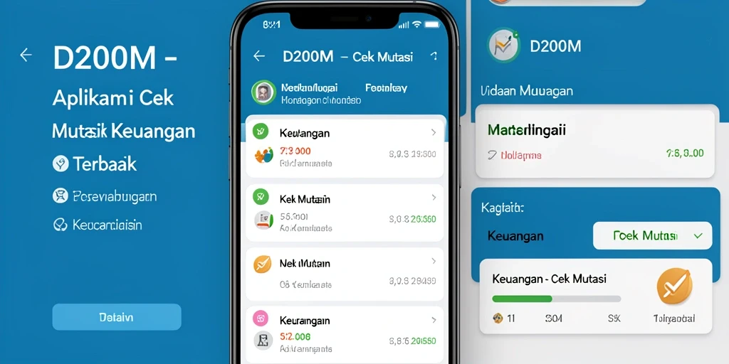 Tampilan antarmuka aplikasi D200M untuk cek mutasi keuangan.