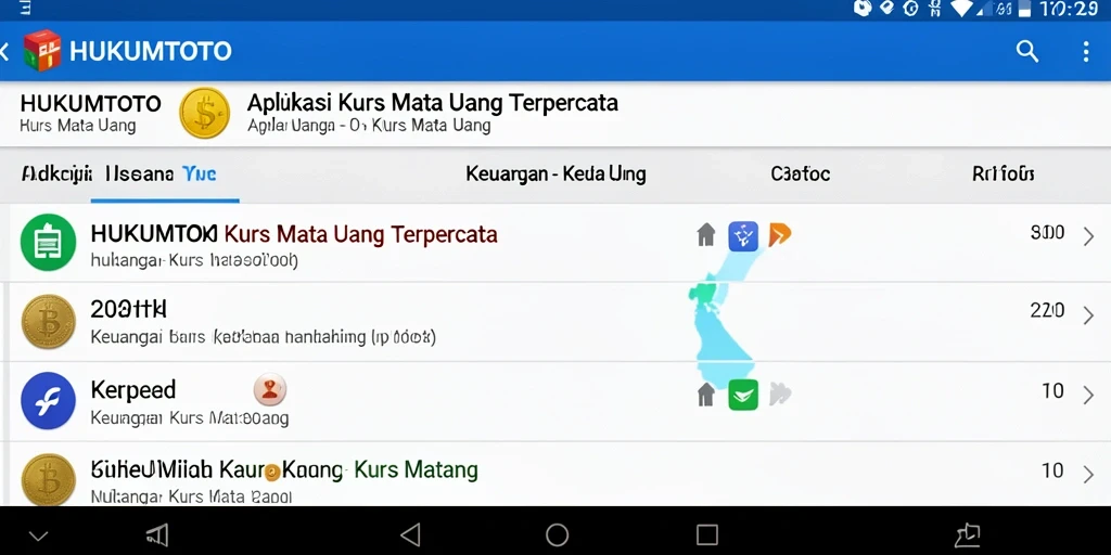 Antarmuka HUKUMTOTO yang menampilkan informasi nilai tukar mata uang.