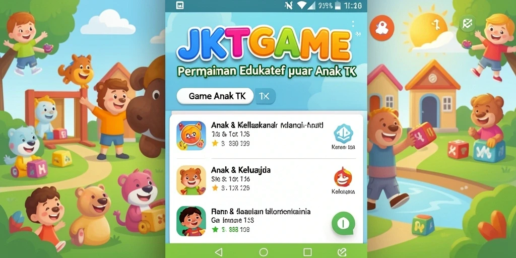 Tampilan antarmuka JKTGAME yang menarik untuk anak-anak.