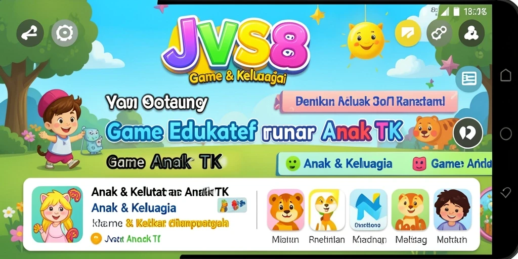 Tampilan antarmuka JVS88 yang ceria dan ramah anak.