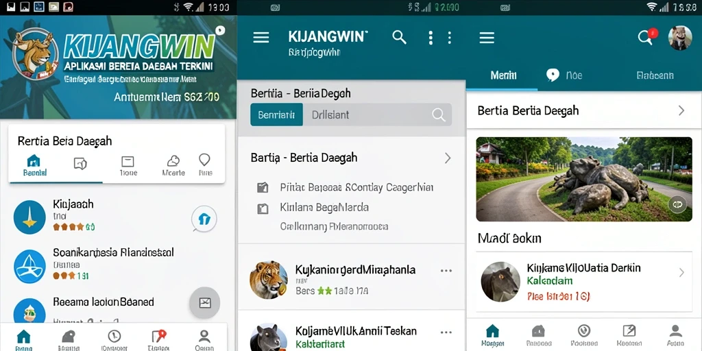 Tampilan antarmuka aplikasi KIJANGWIN untuk berita daerah.