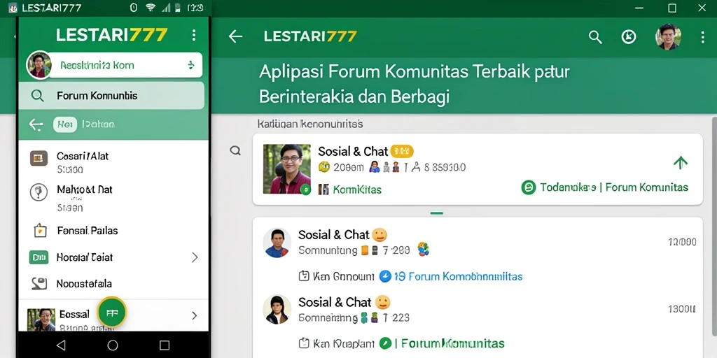 Tampilan antarmuka LESTARI777 dengan berbagai fitur diskusi.