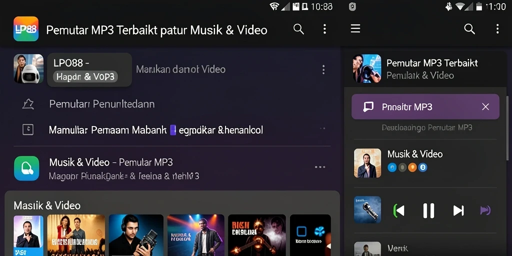 Antarmuka LPO88 yang sederhana dan modern untuk Pemutar MP3.