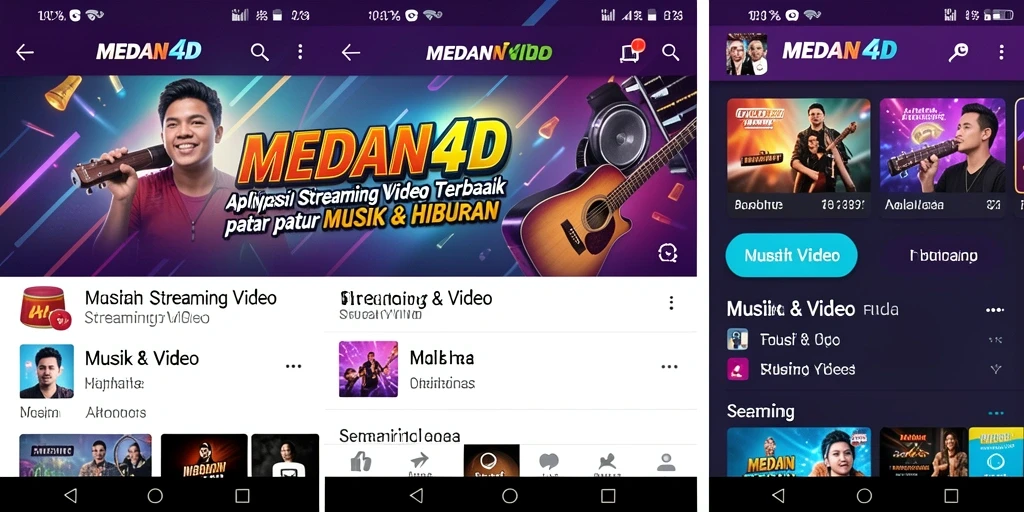 Tampilan antarmuka MEDAN4D saat streaming video musik.