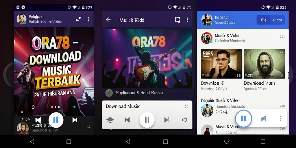 Tampilan antarmuka aplikasi Download Musik ORA78 yang menarik dan fungsional.