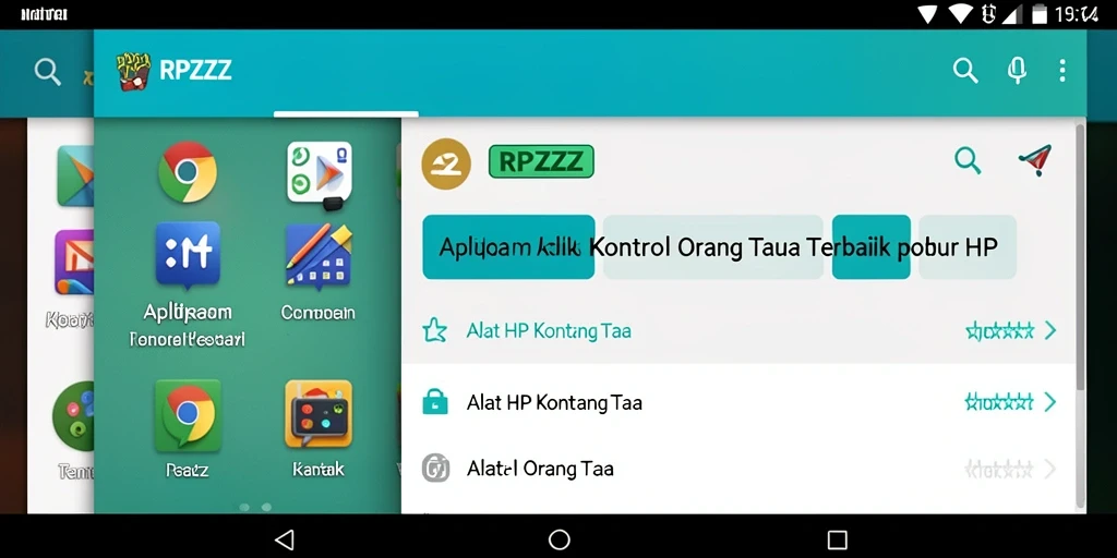 Antarmuka aplikasi Kontrol Orang Tua RPZZZ yang intuitif dan informatif.