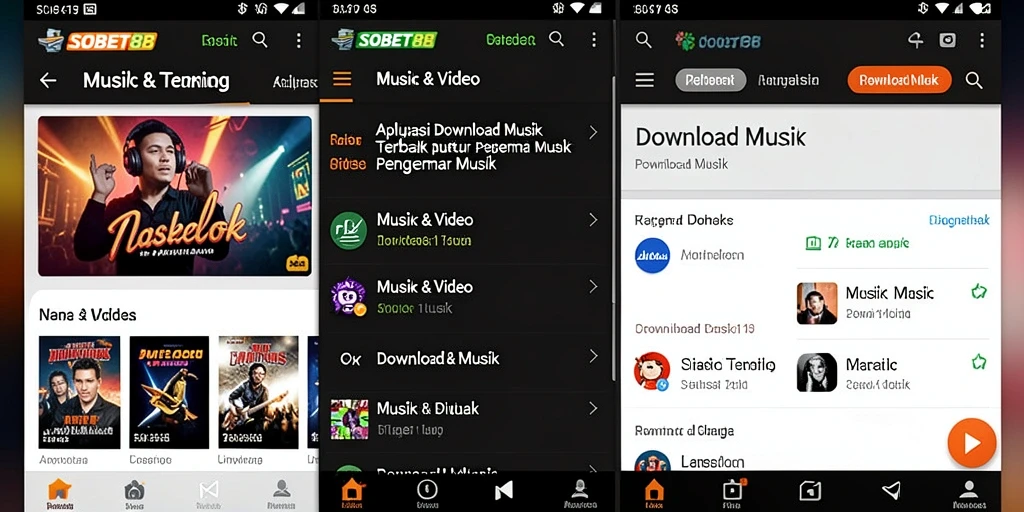 Tampilan antarmuka SOBET88 yang user-friendly untuk download musik.