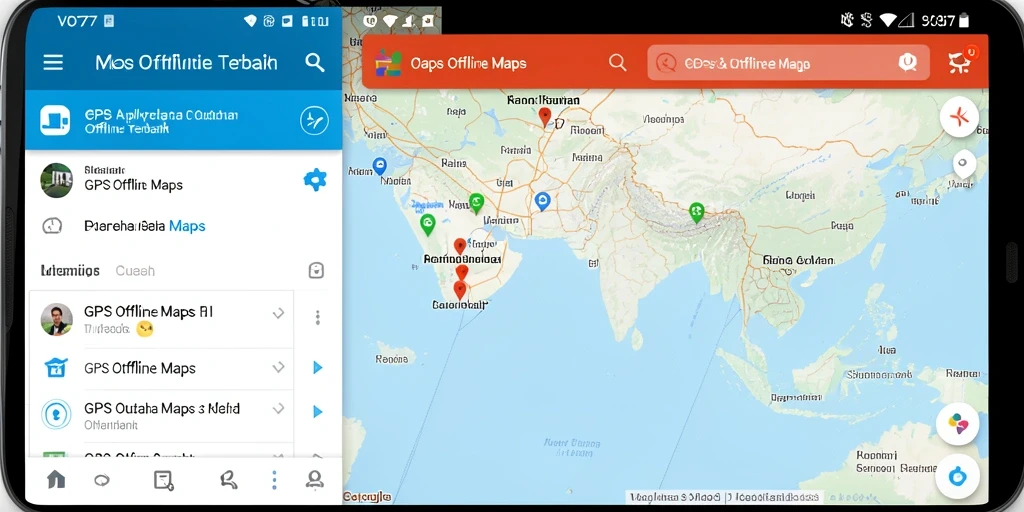 Tampilan antarmuka VO777 dengan fitur GPS Offline Maps yang mudah digunakan.